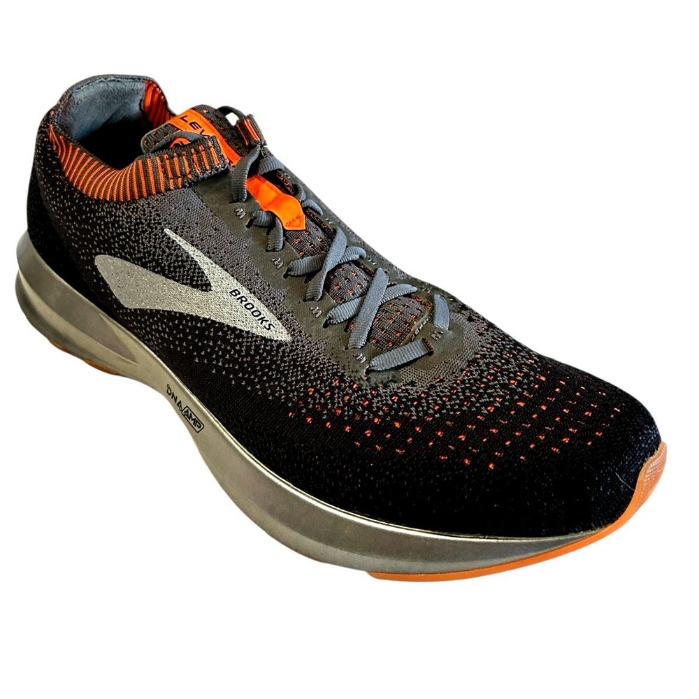 Brooks Levitate 2 Mens Black Gray Orange Running Shoes 1102901D026 Size 12 D